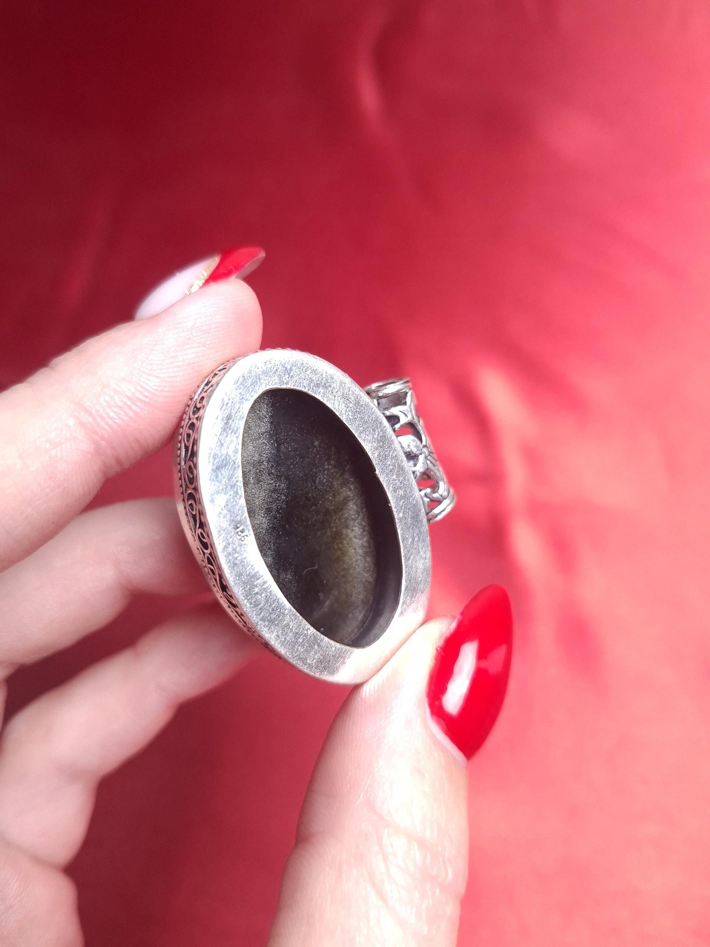 Pendentif Obsidienne dorée, argent 925