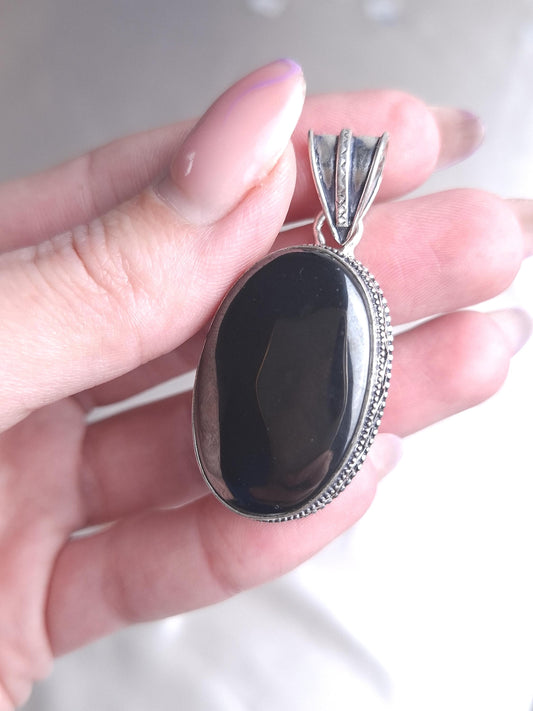 Pendentif Hématite, argent 925