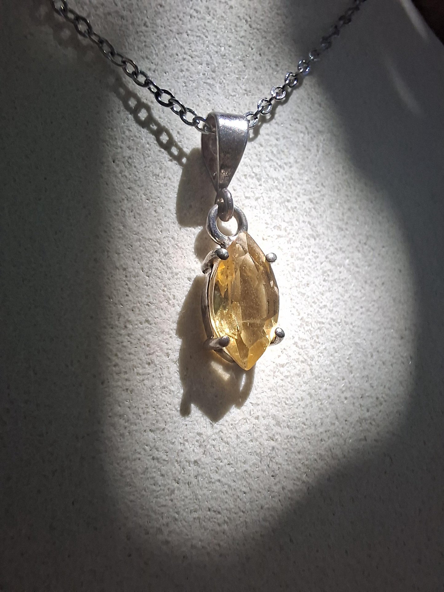 Pendentif Citrine naturelle, argent 925