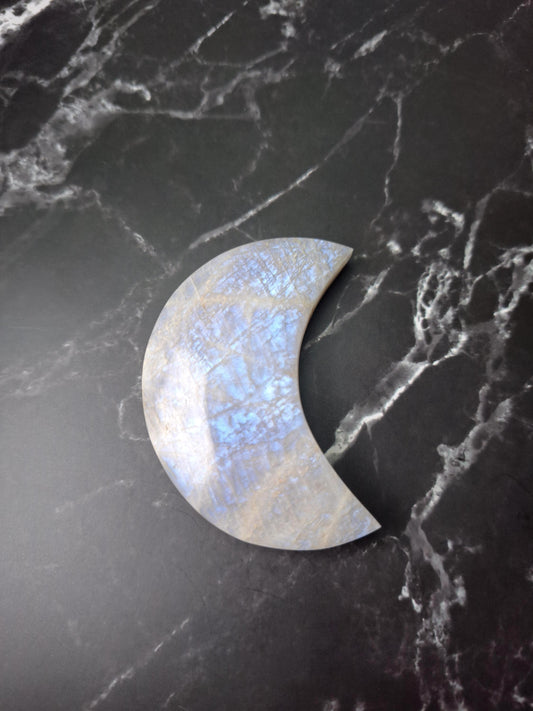 Lune Pierre de lune, lune en pierre, croissant de lune, lune en cristal