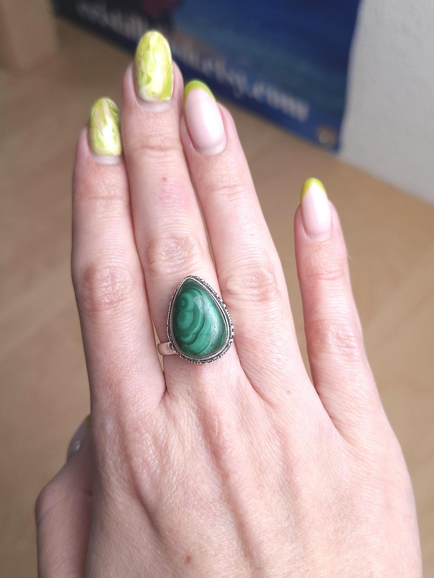 Bague Malachite, argent 925