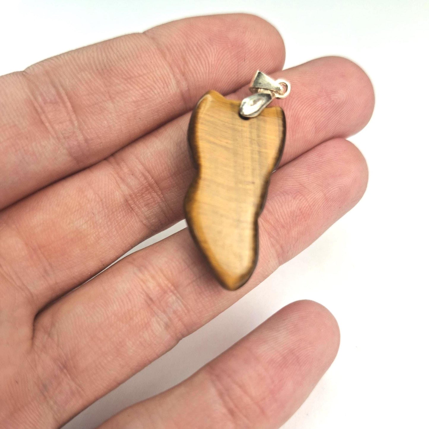 Pendentif Oeil de tigre, renard, argent 925