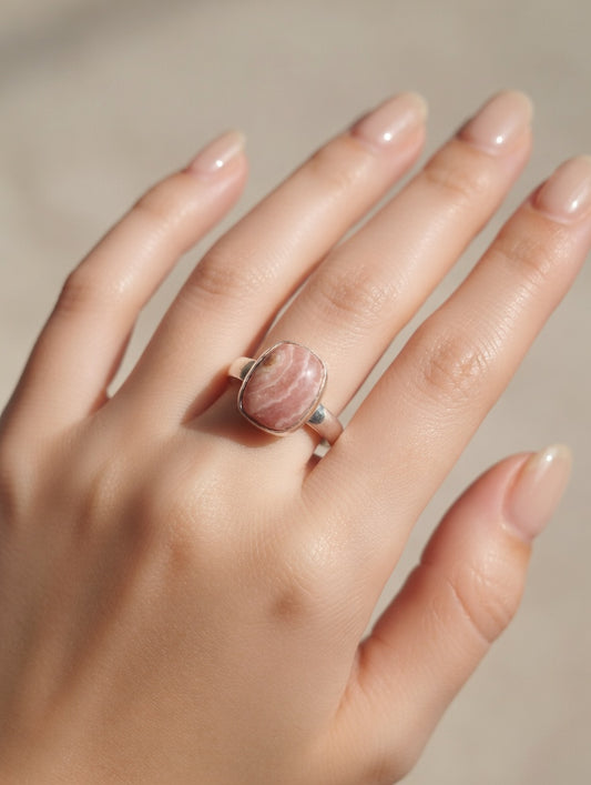 Bague Rhodochrosite naturelle