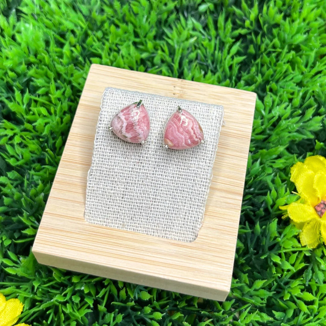 Boucles d'oreilles Rhodochrosite, argent 925