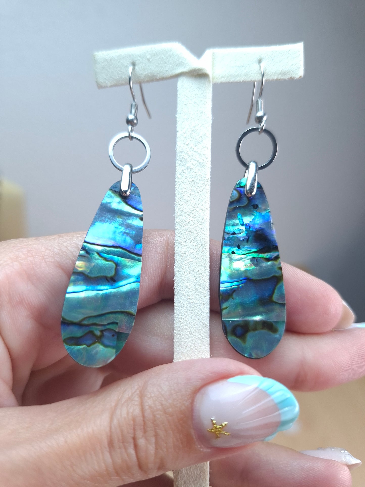 Boucles d'oreilles Abalone, acier inox