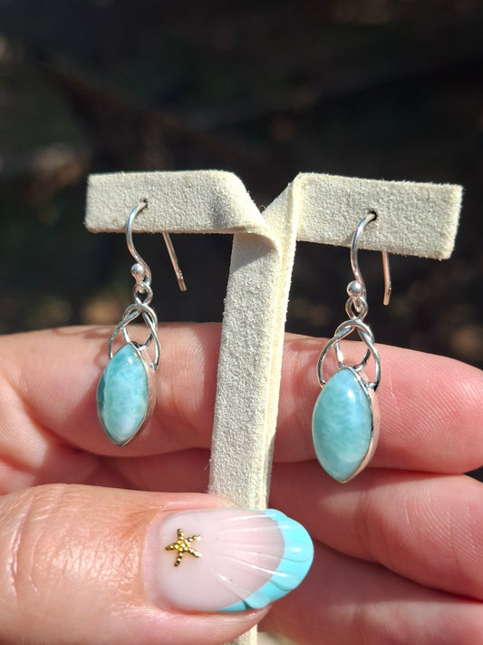 Boucles d'oreilles Larimar, argent 925