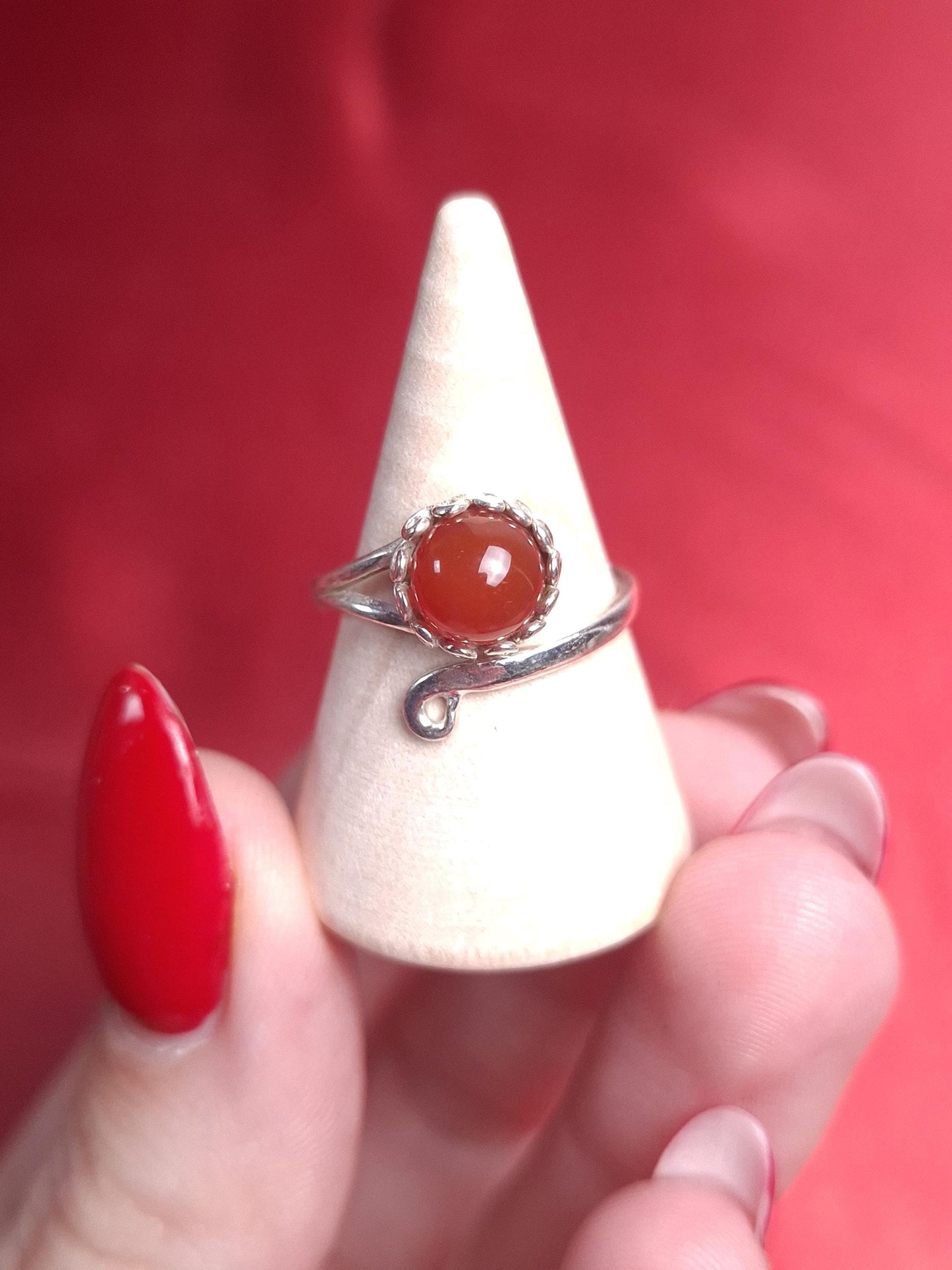 Bague Cornaline, argent 925
