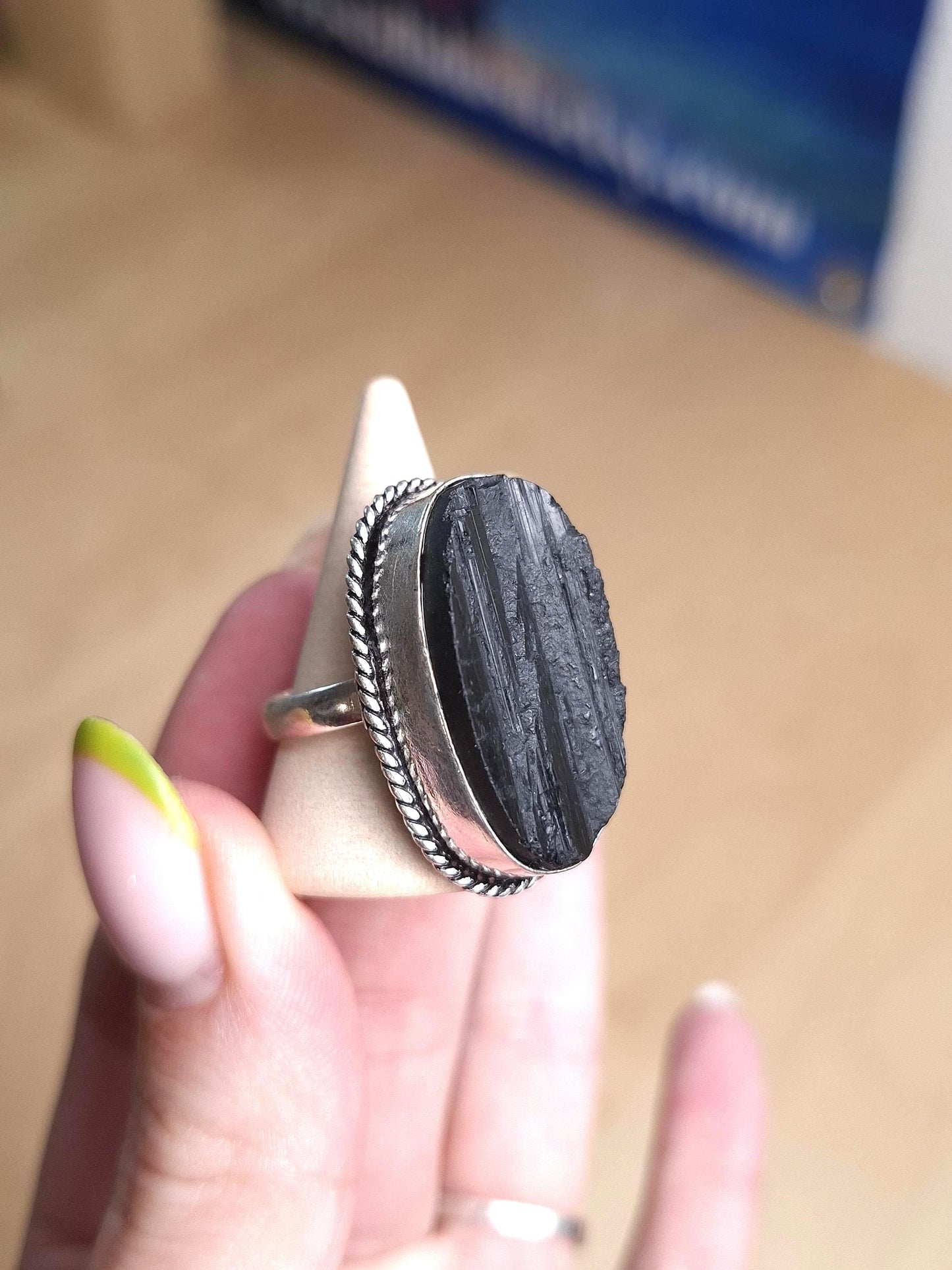 Bague Tourmaline noire, bague argent 925