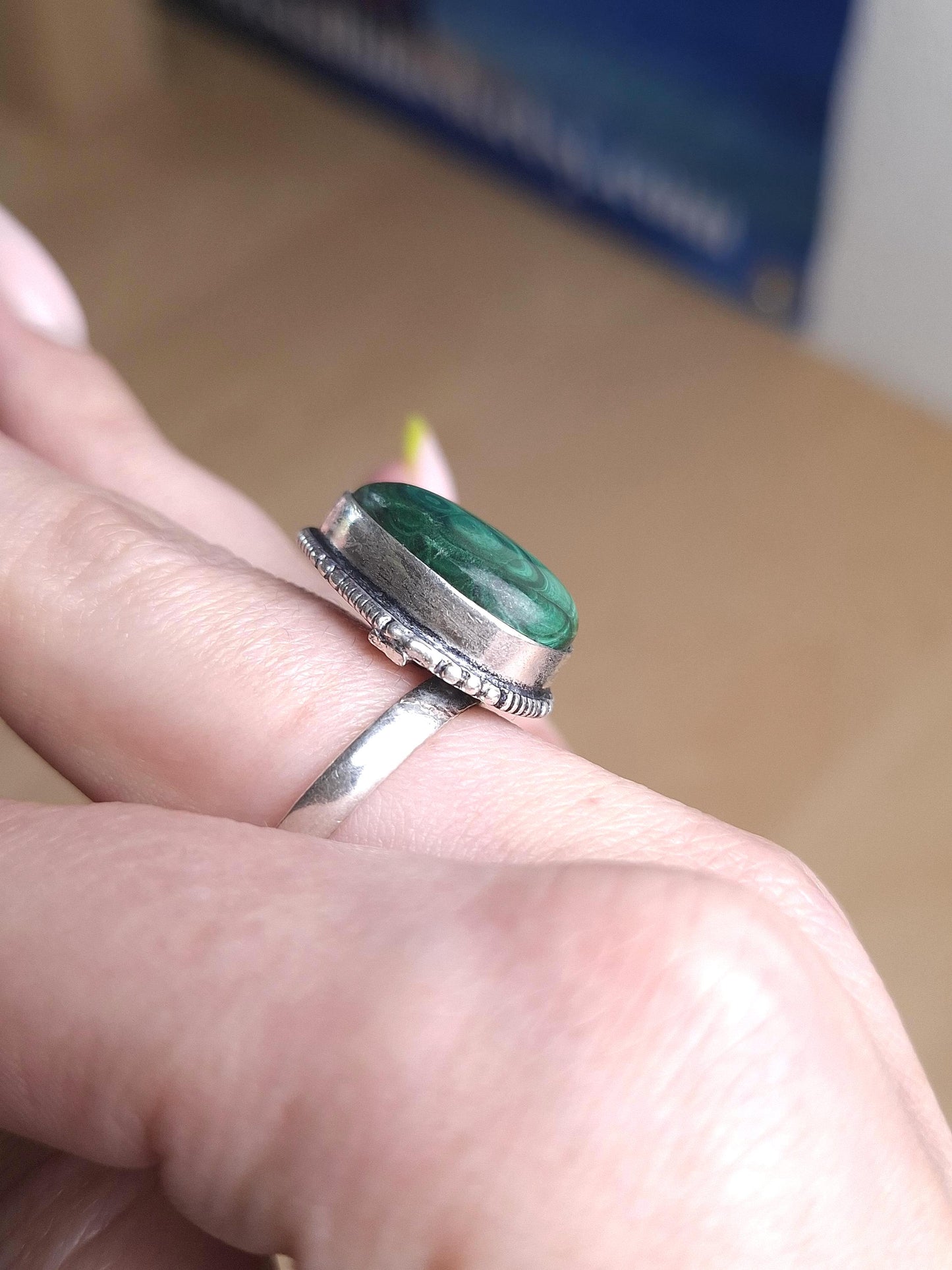 Bague Malachite, argent 925