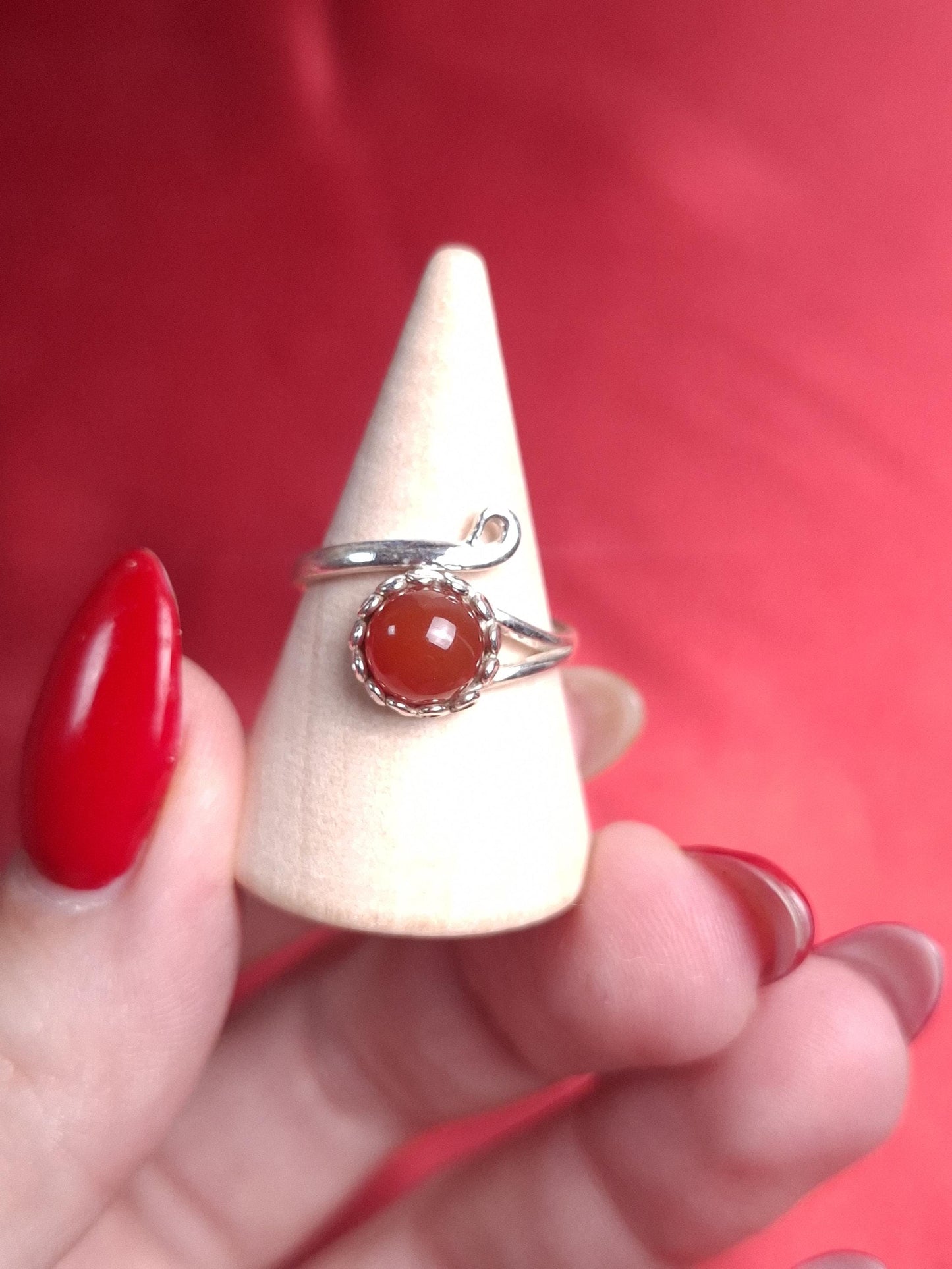 Bague Cornaline, argent 925