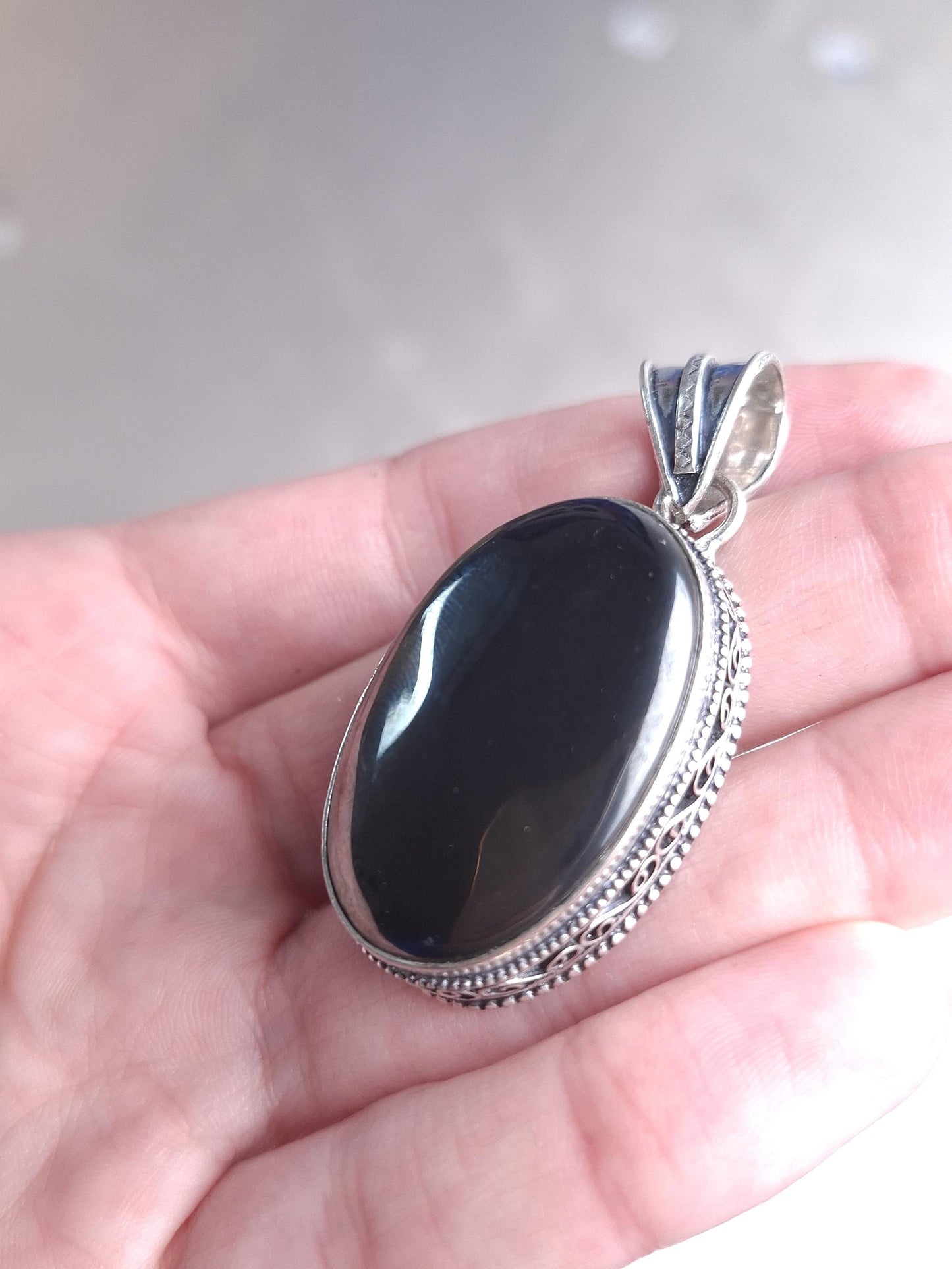 Pendentif Hématite, argent 925