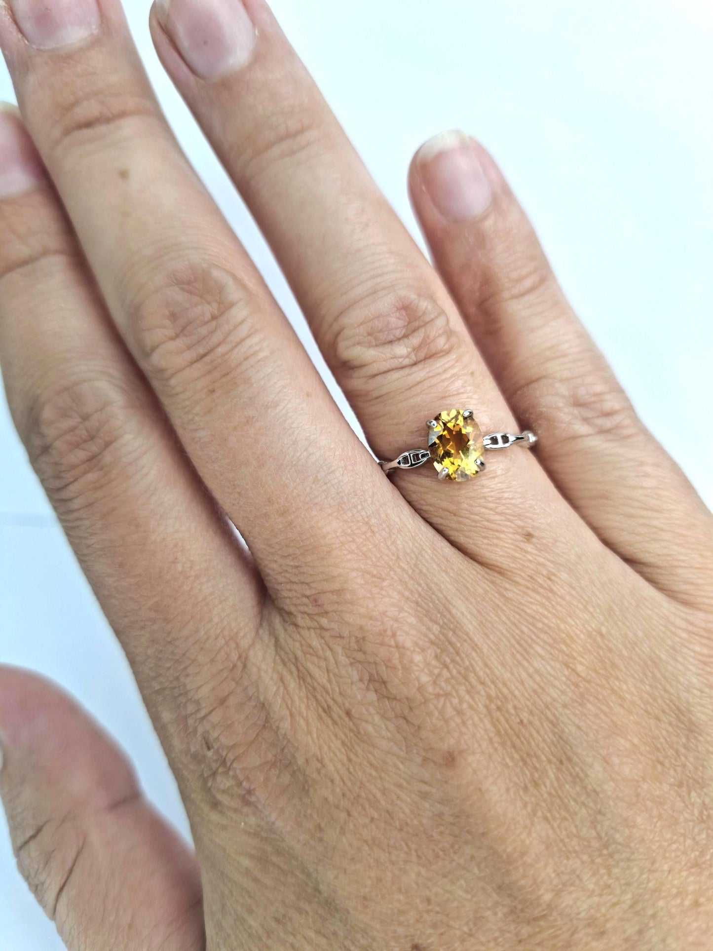 Bague Citrine naturelle, argent 925