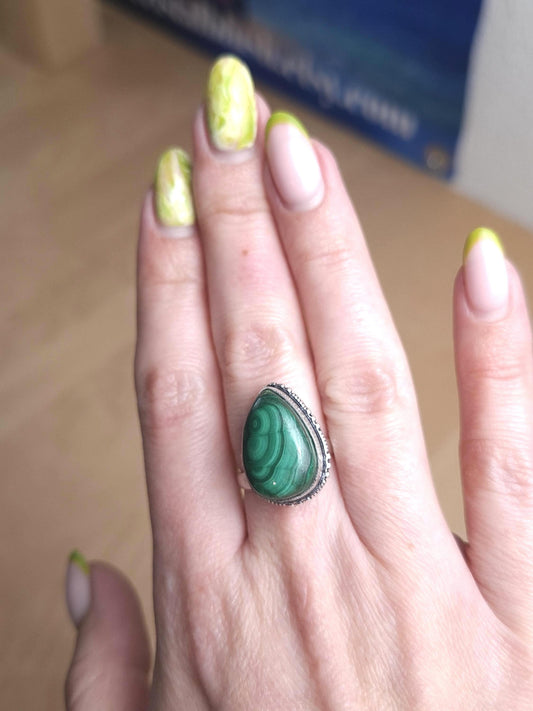 Bague Malachite, argent 925