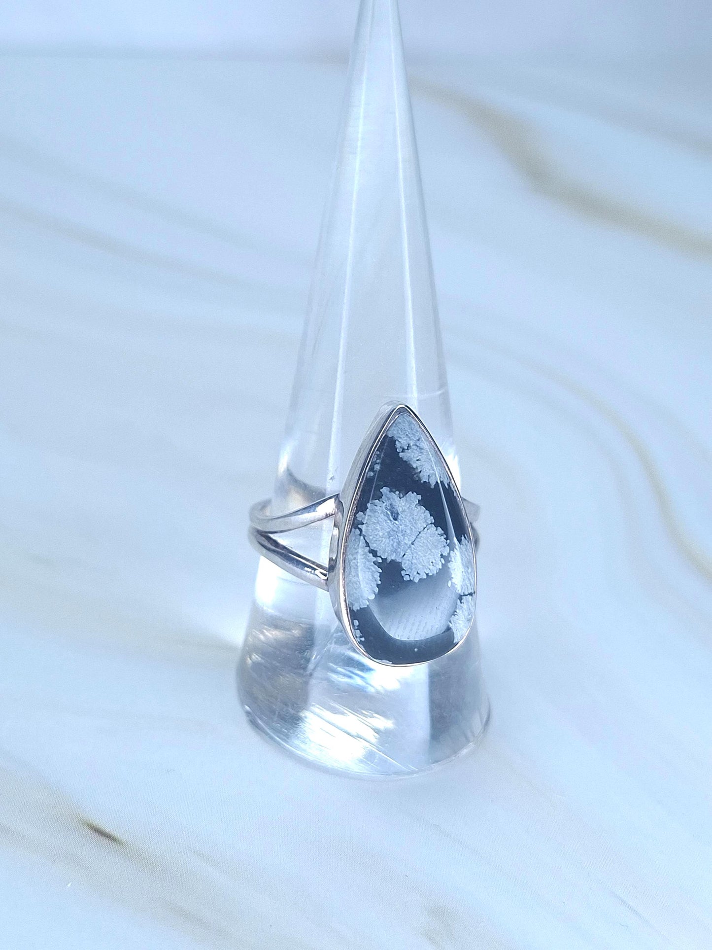 Bague Obsidienne naturelle, argent 925