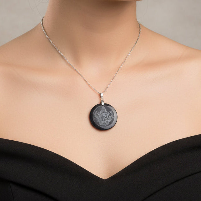 Pendentif Obsidienne noire, Ganesh