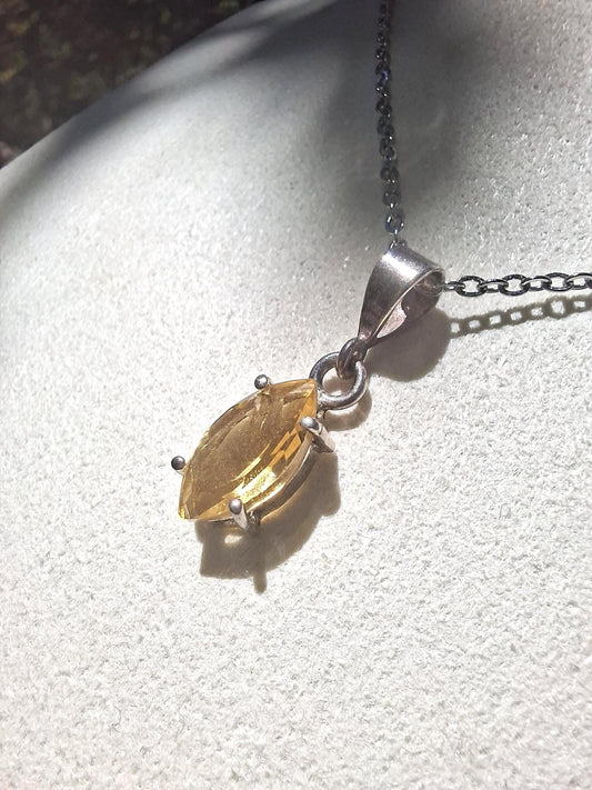 Pendentif Citrine naturelle, argent 925