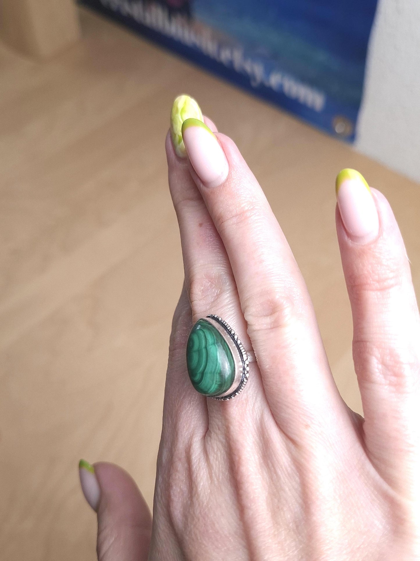 Bague Malachite, argent 925