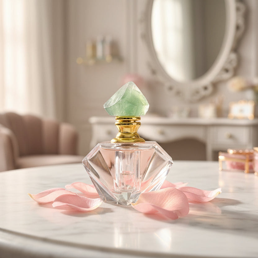 Flacon parfum Améthyste ou Fluorite