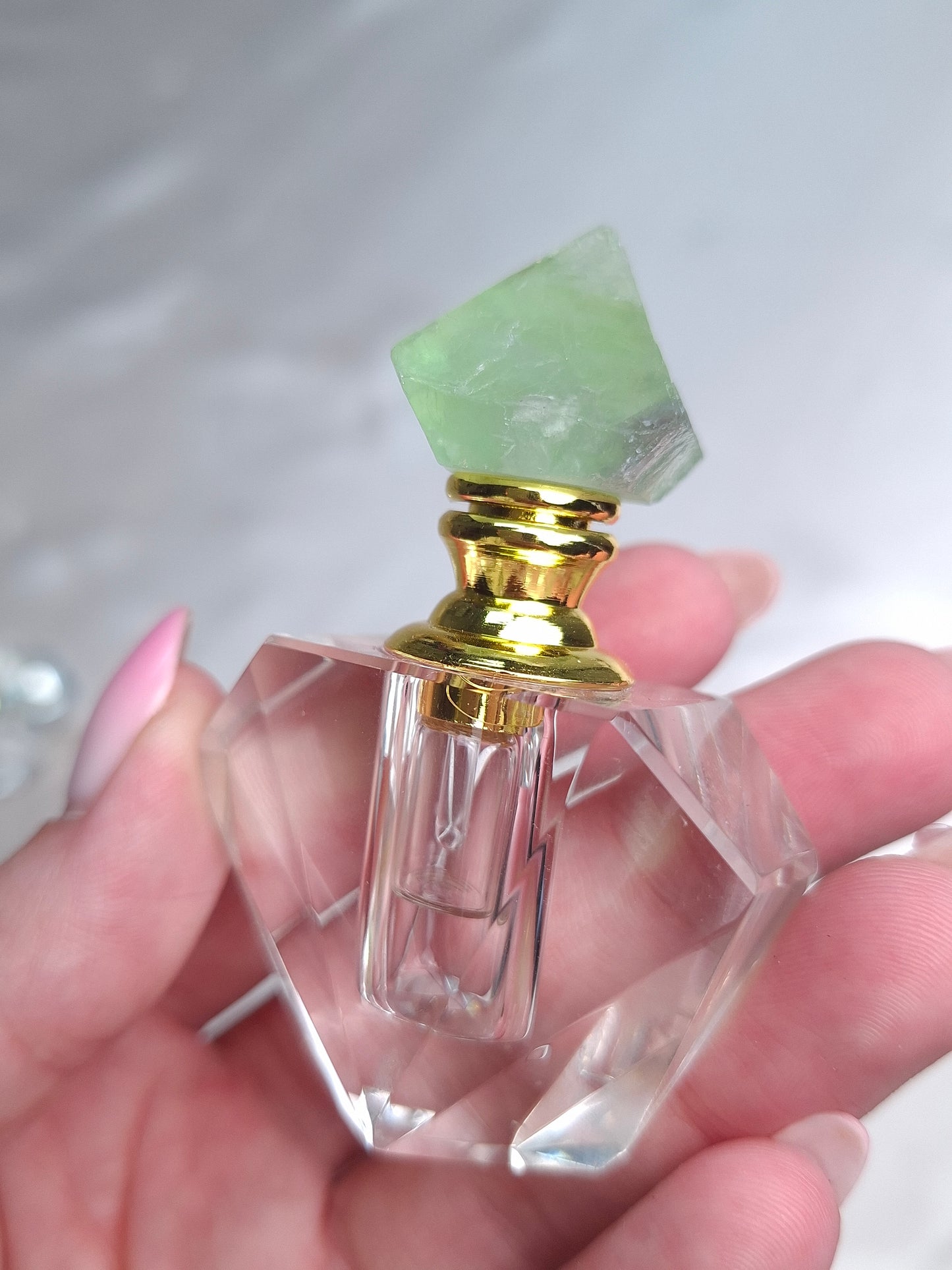 Flacon parfum Améthyste ou Fluorite