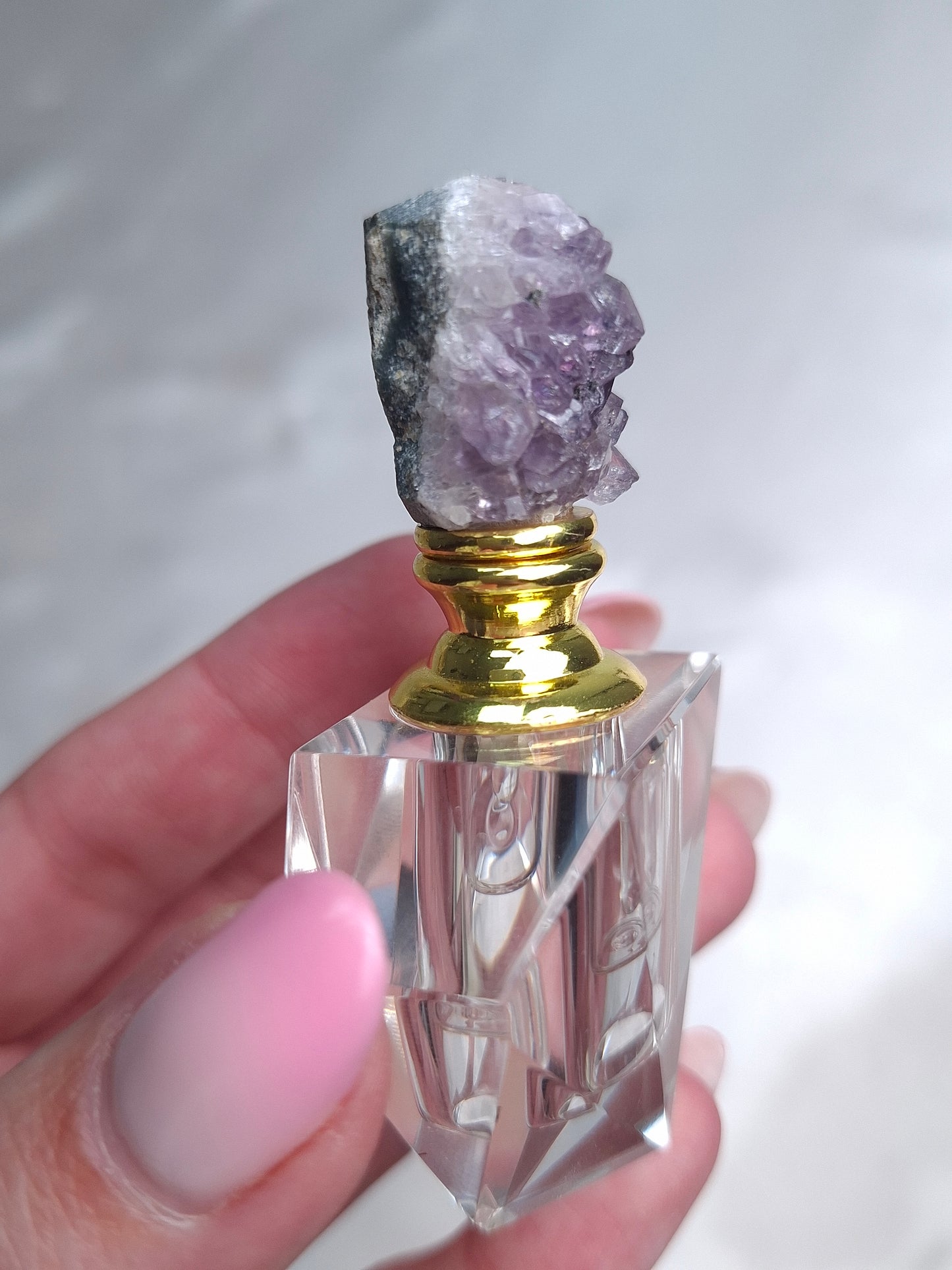 Flacon parfum Améthyste ou Fluorite