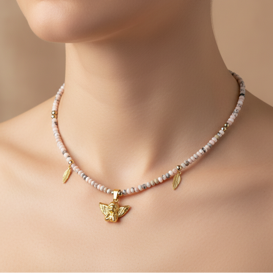 Collier Rhodochrosite et Pyrite