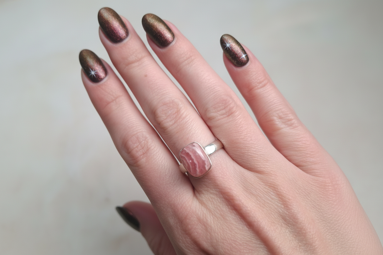 Bague Rhodochrosite naturelle