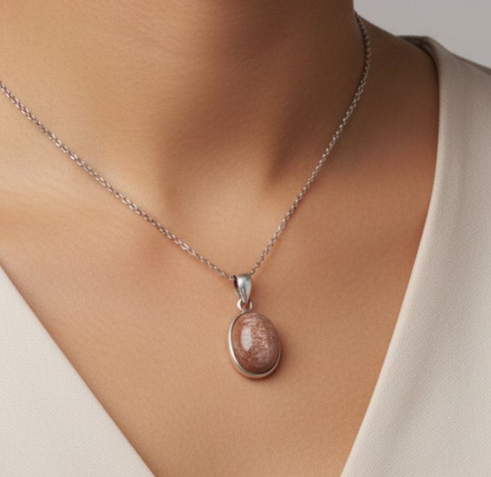Pendentif Pierre de soleil, argent 925