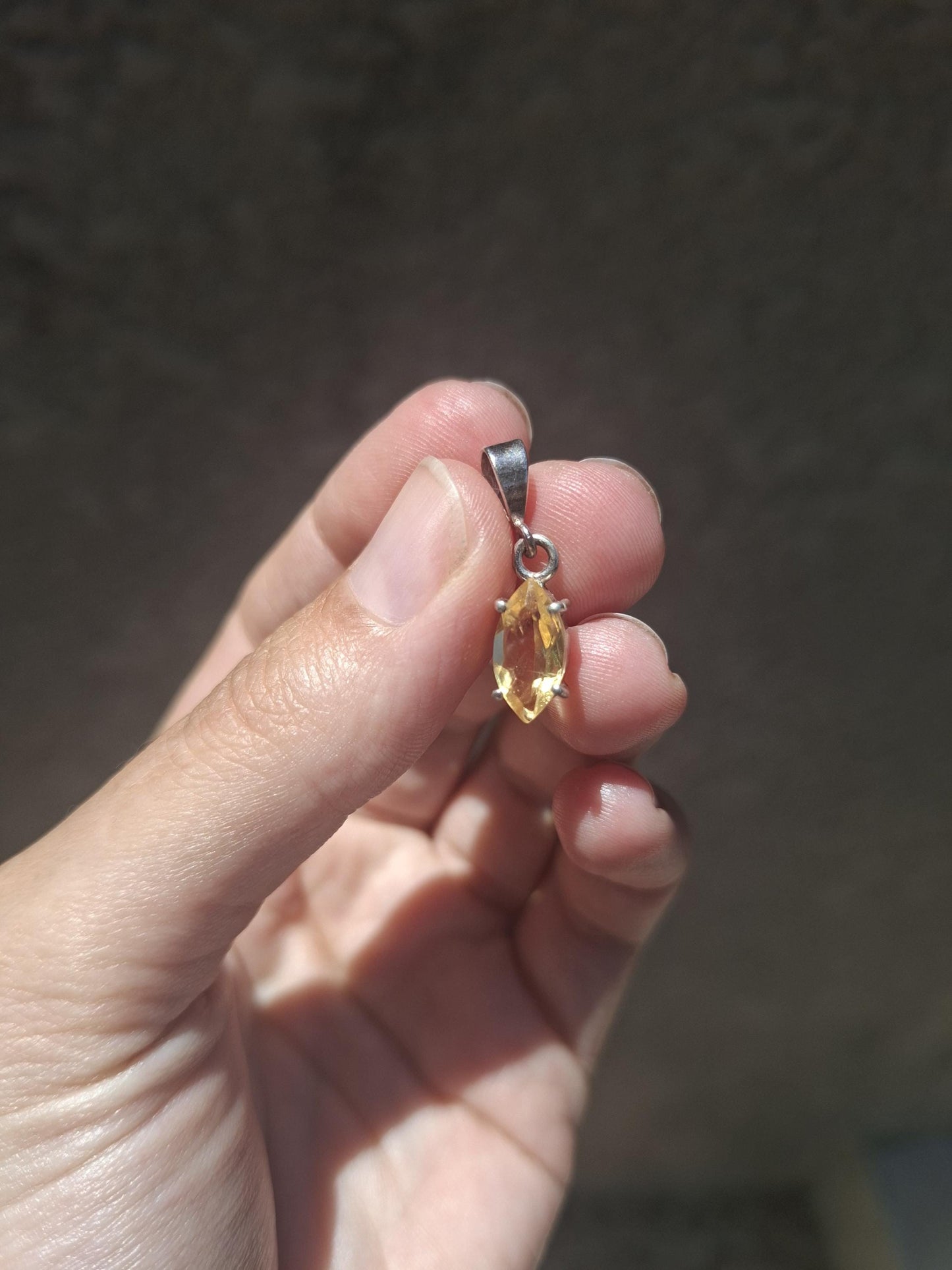 Pendentif Citrine naturelle, argent 925