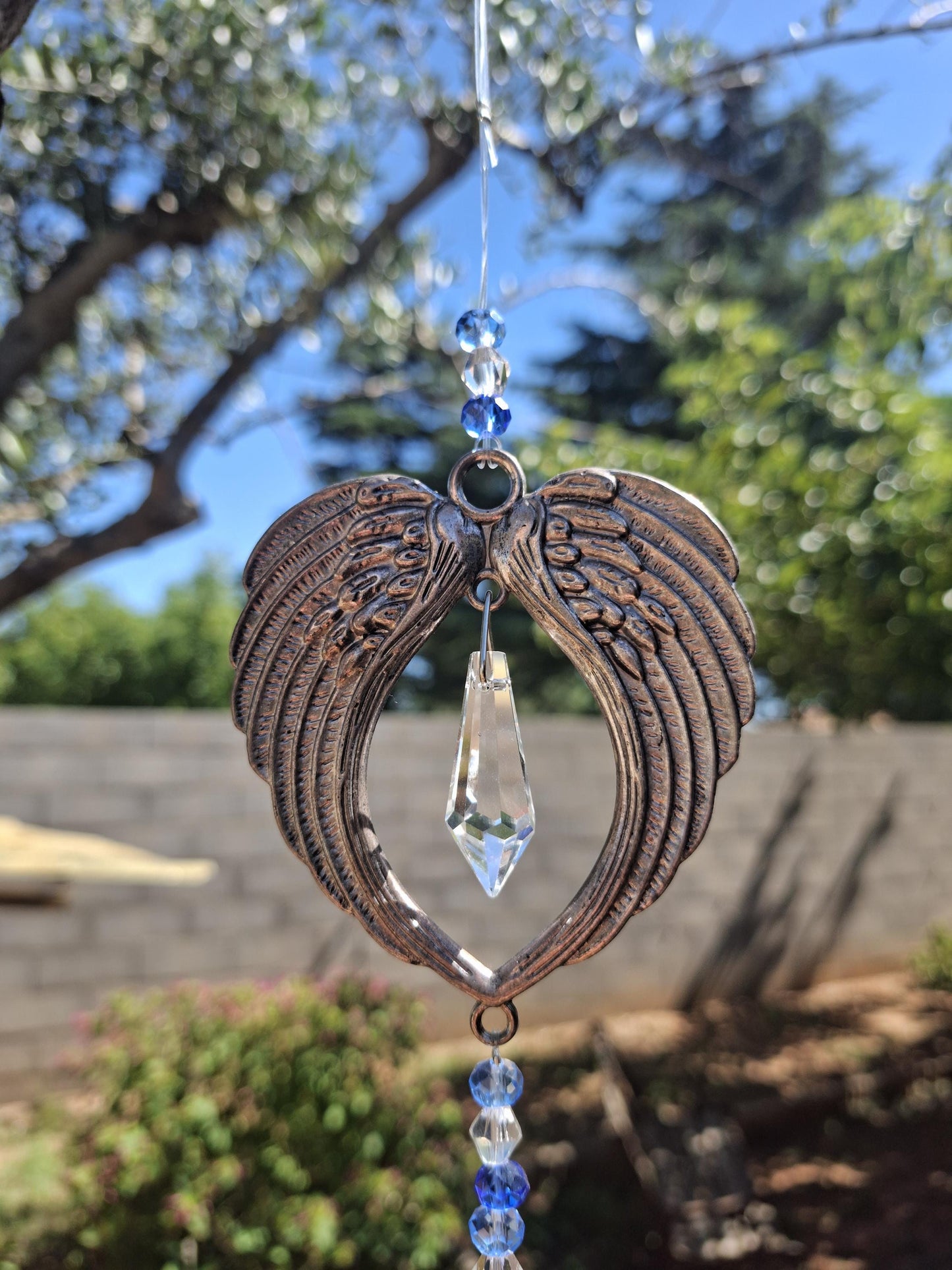 Attrape soleil cristal, Sun catcher, attrape soleil ailes d'ange
