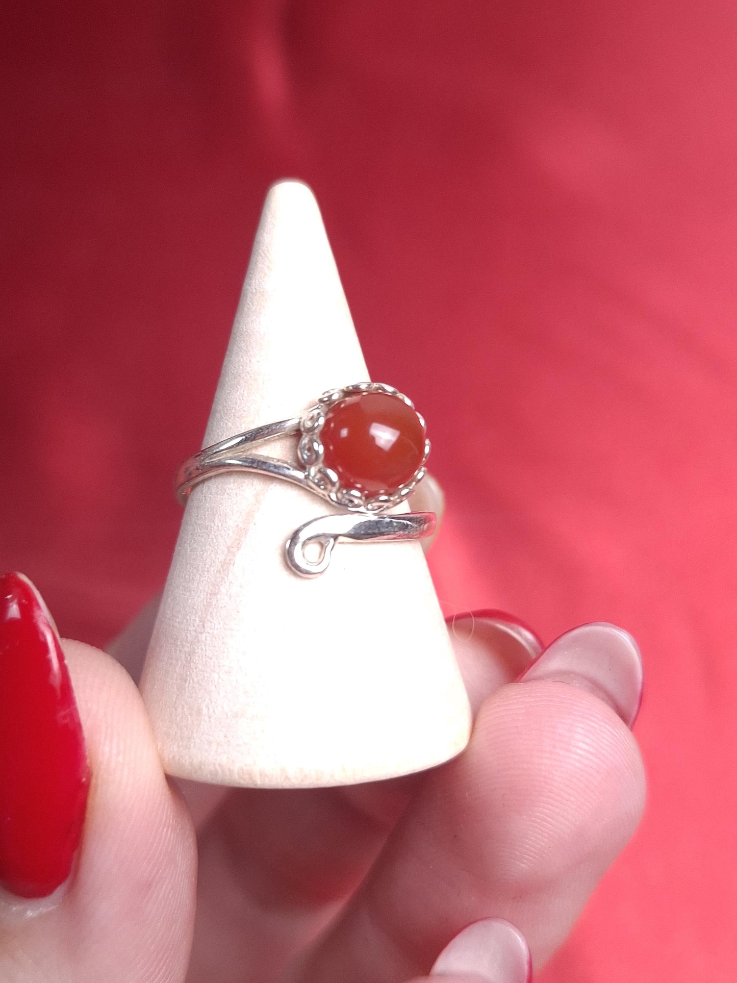 Bague Cornaline, argent 925