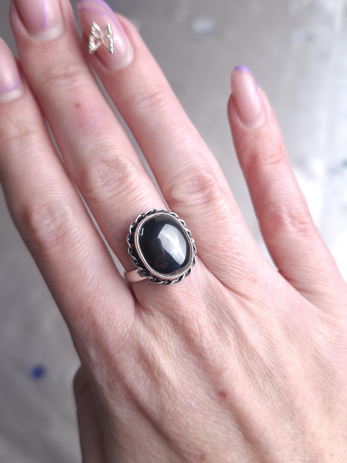 Bague Hématite, argent 925