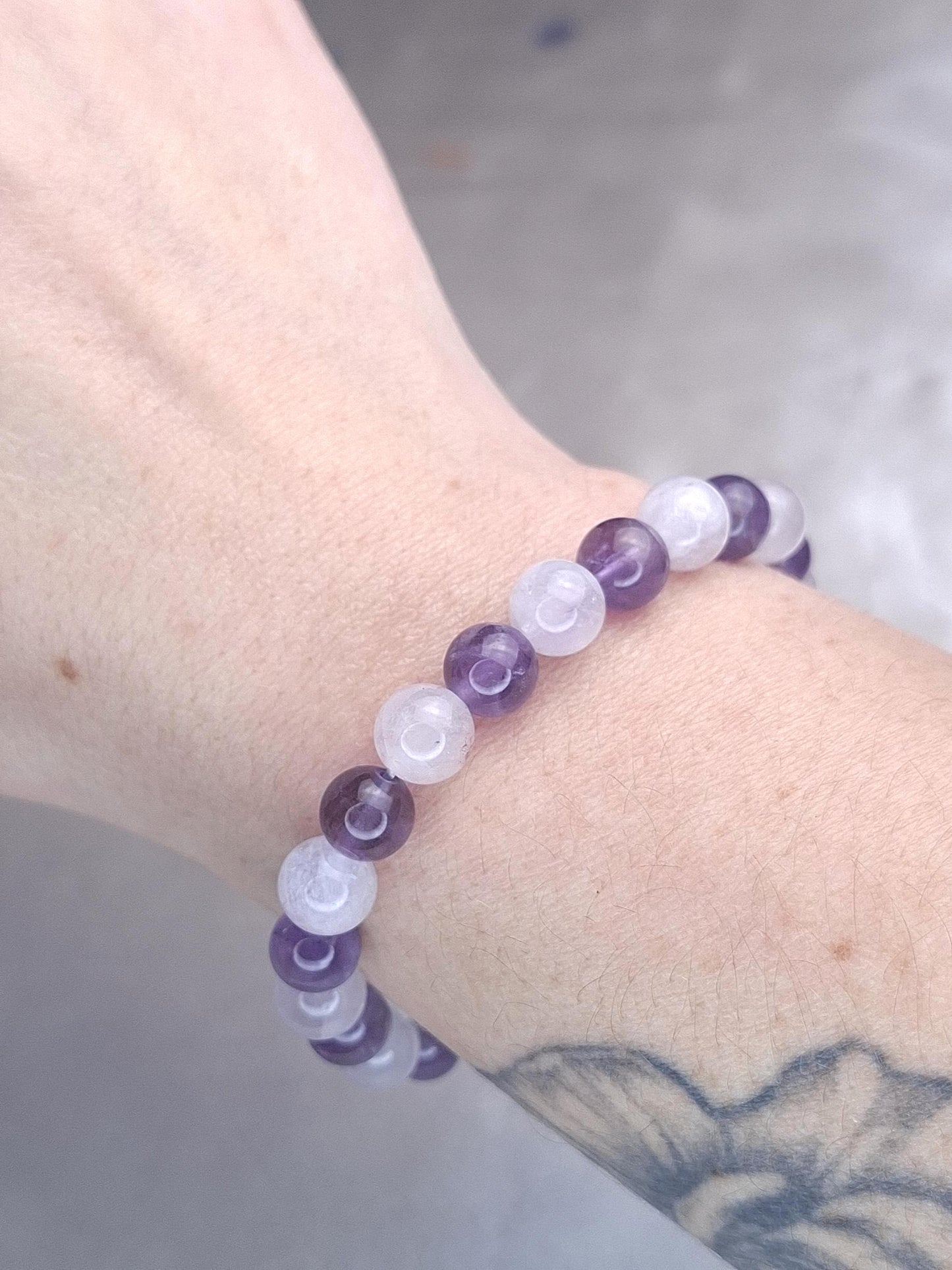 Bracelet Améthyste naturelle, bracelet Améthyste lavande
