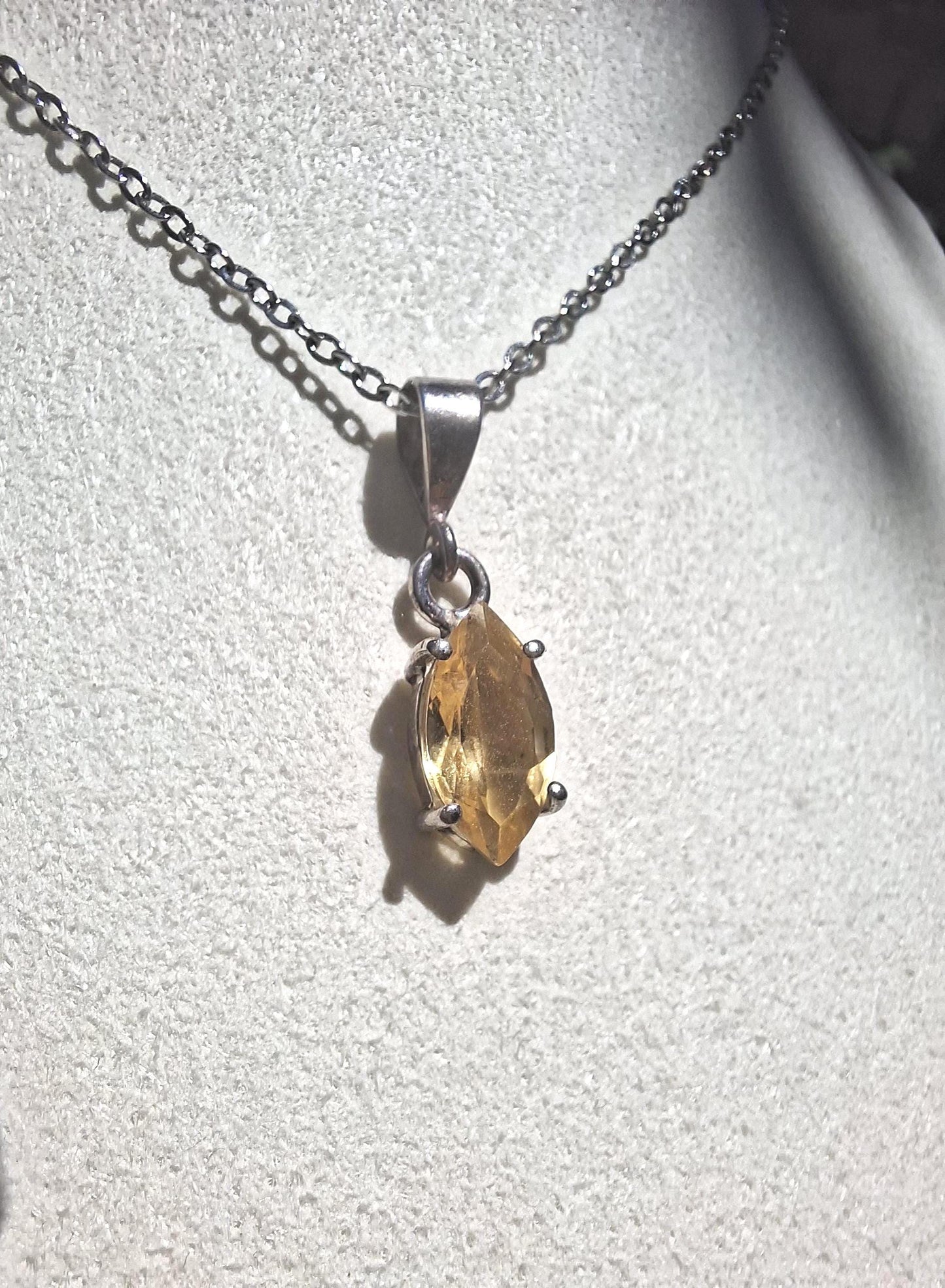 Pendentif Citrine naturelle, argent 925