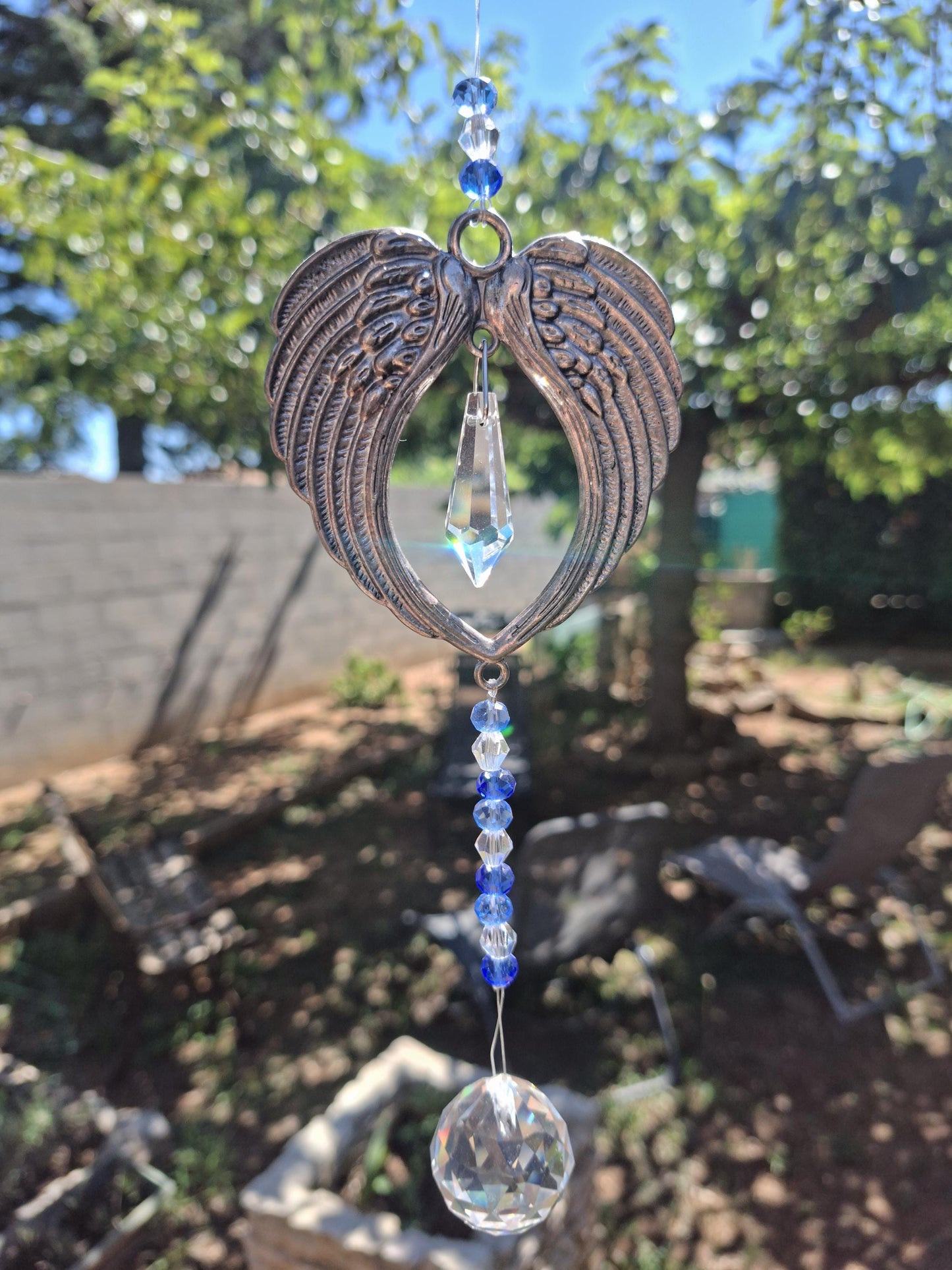 Attrape soleil cristal, Sun catcher, attrape soleil ailes d'ange
