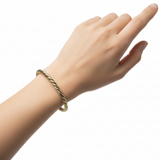 Bracelet jonc doré, bracelet laiton