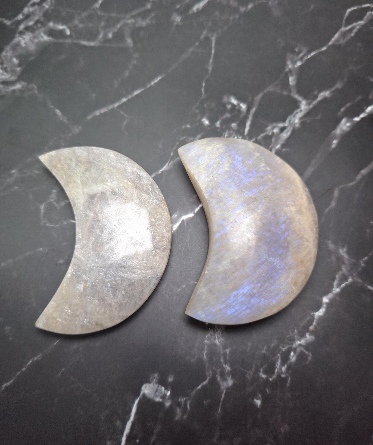 Lune Pierre de lune, lune en pierre, croissant de lune, lune en cristal