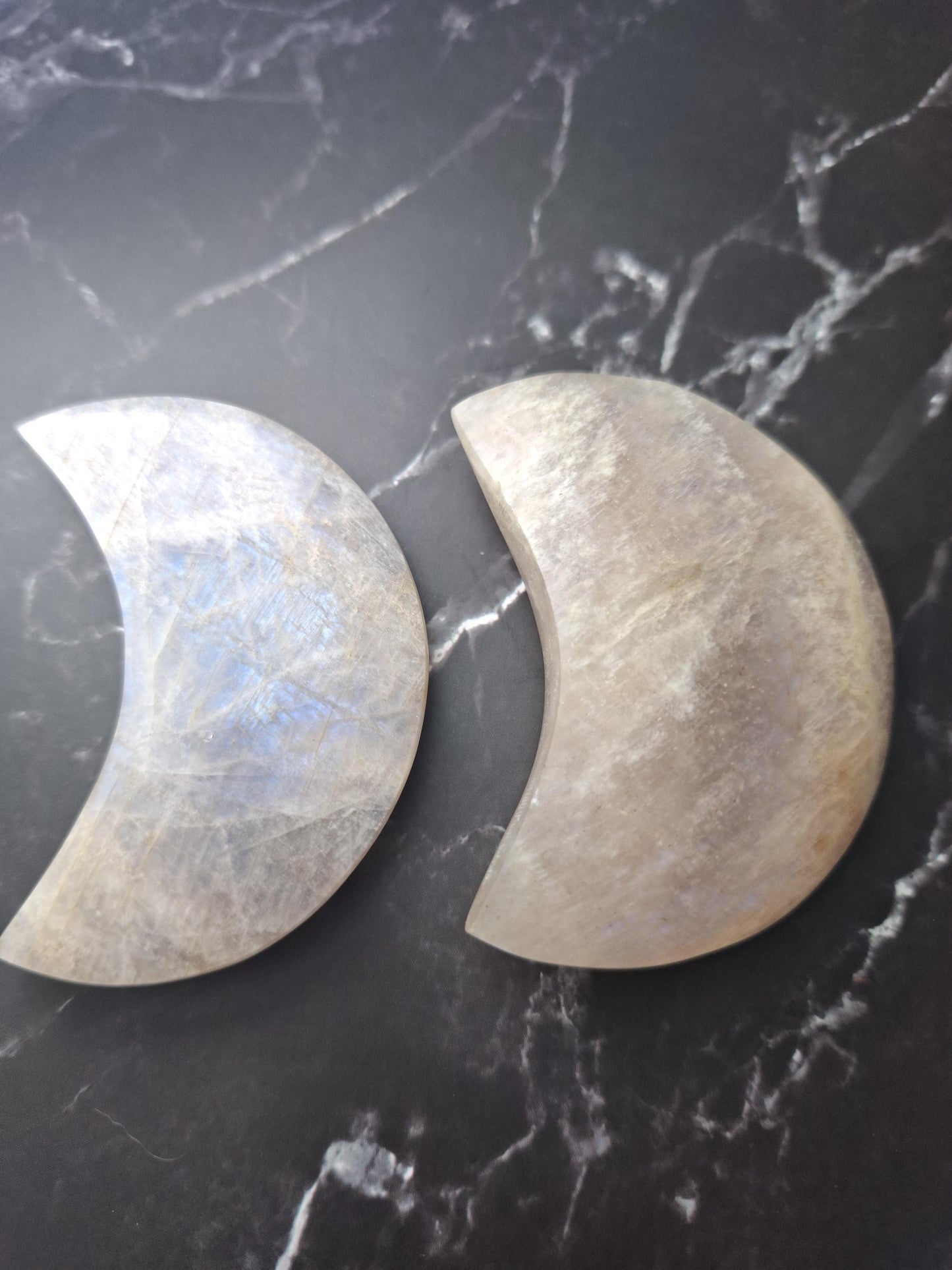 Lune Pierre de lune, lune en pierre, croissant de lune, lune en cristal