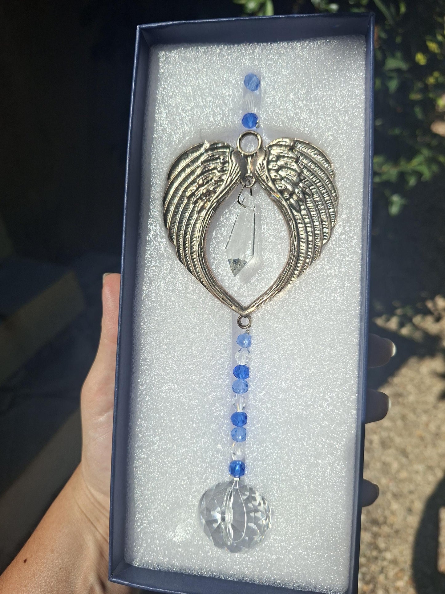 Attrape soleil cristal, Sun catcher, attrape soleil ailes d'ange
