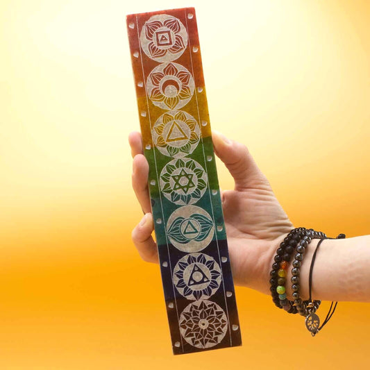 Porte encens chakras, brûle encens, Stéatite naturelle
