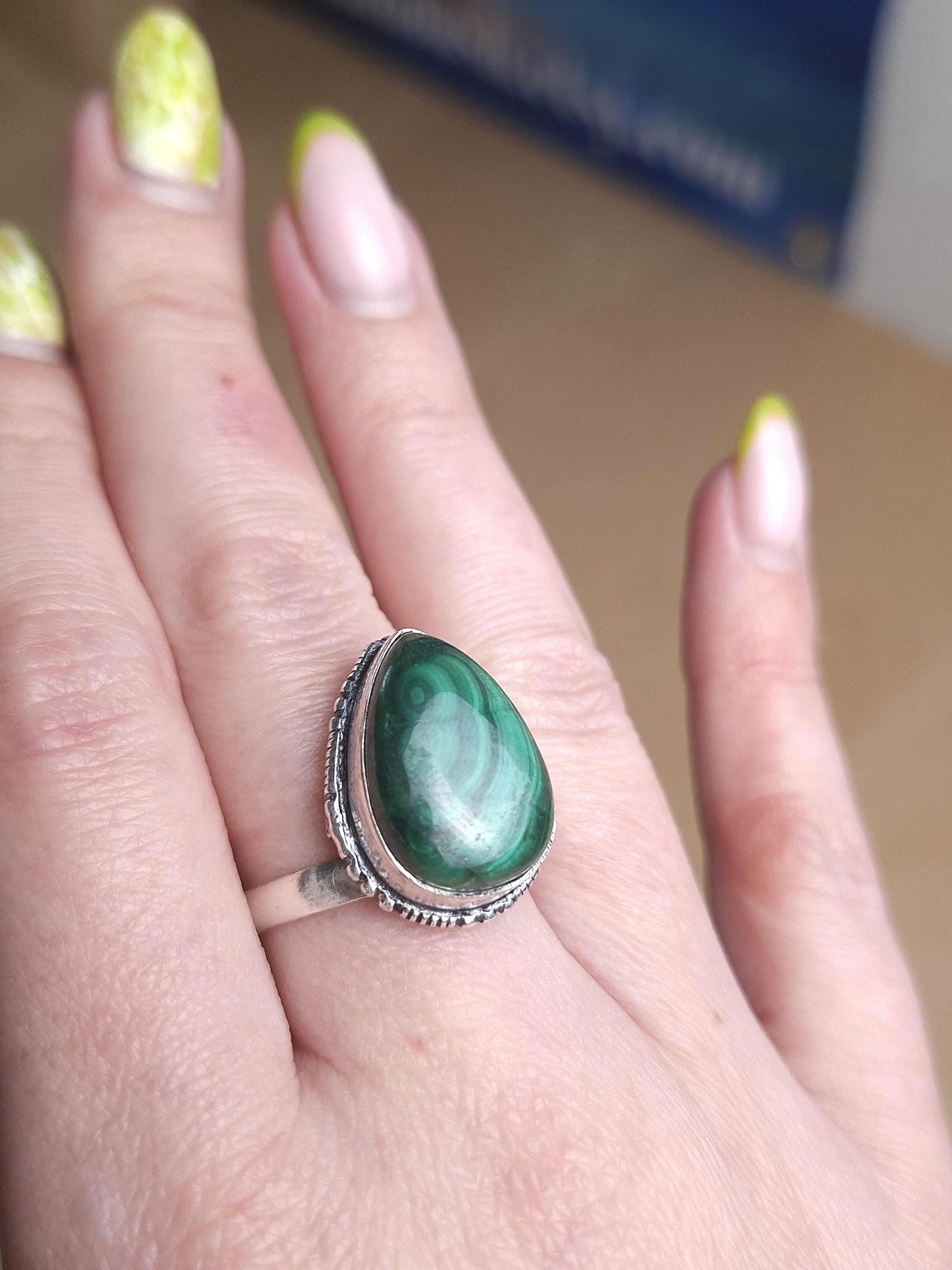 Bague Malachite, argent 925