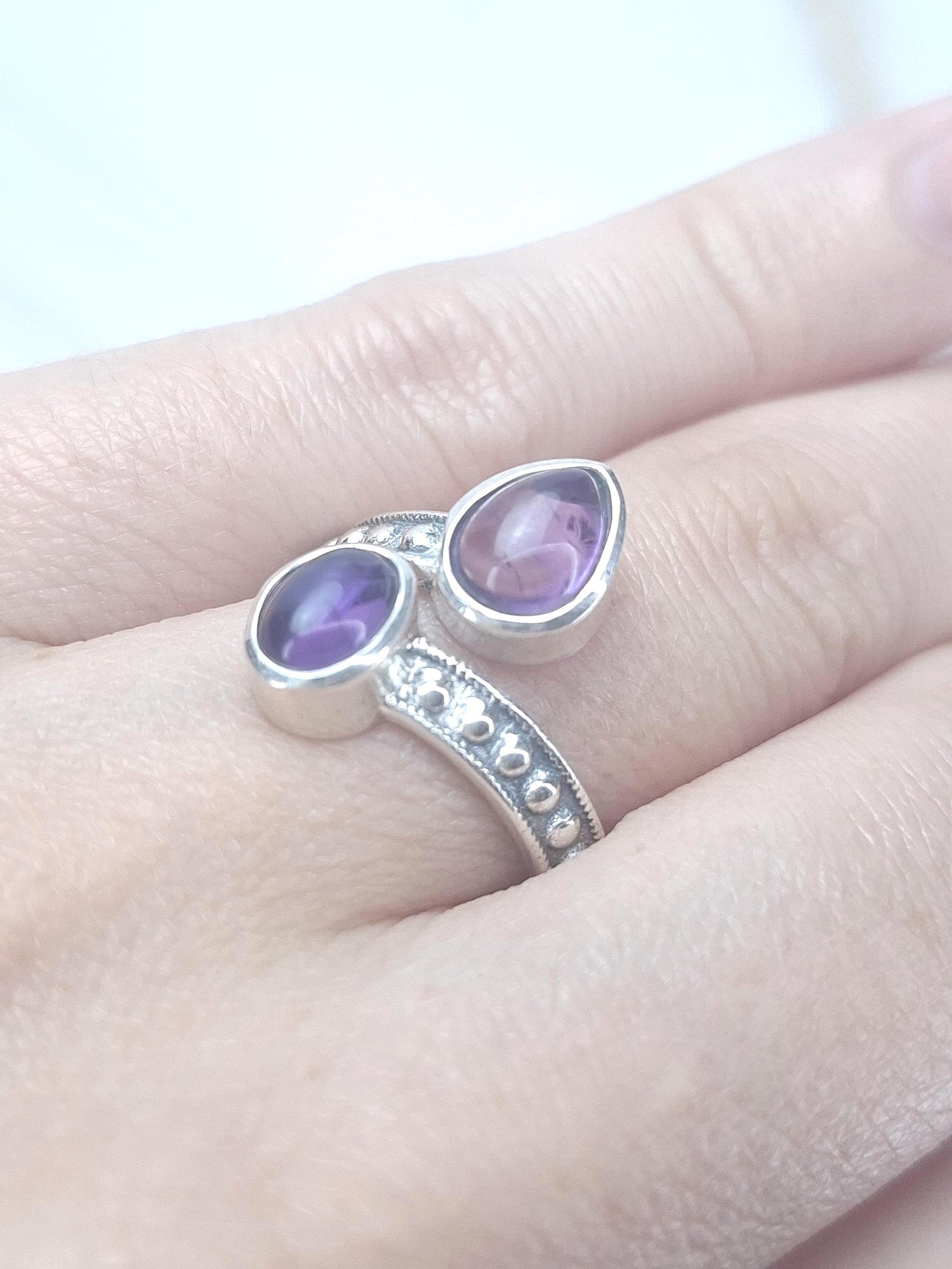 Bague Améthyste naturelle, argent 925