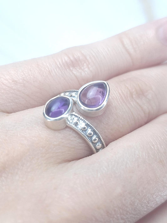 Bague Améthyste naturelle, argent 925
