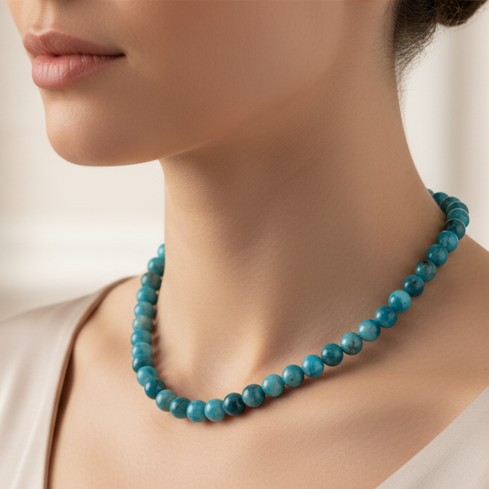 Collier Apatite bleue