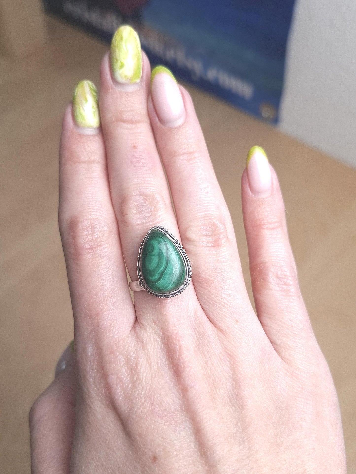 Bague Malachite, argent 925