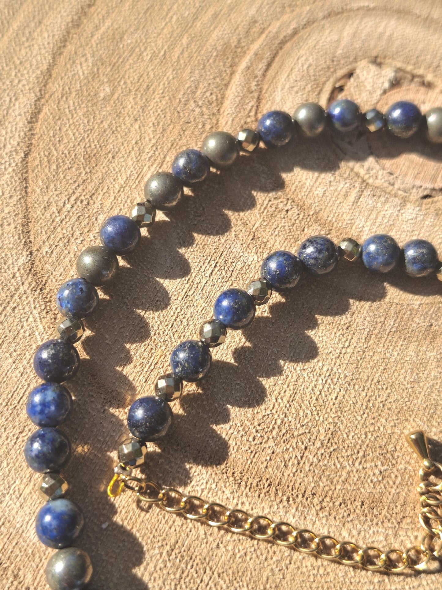 Collier Lapis Lazuli, Pyrite