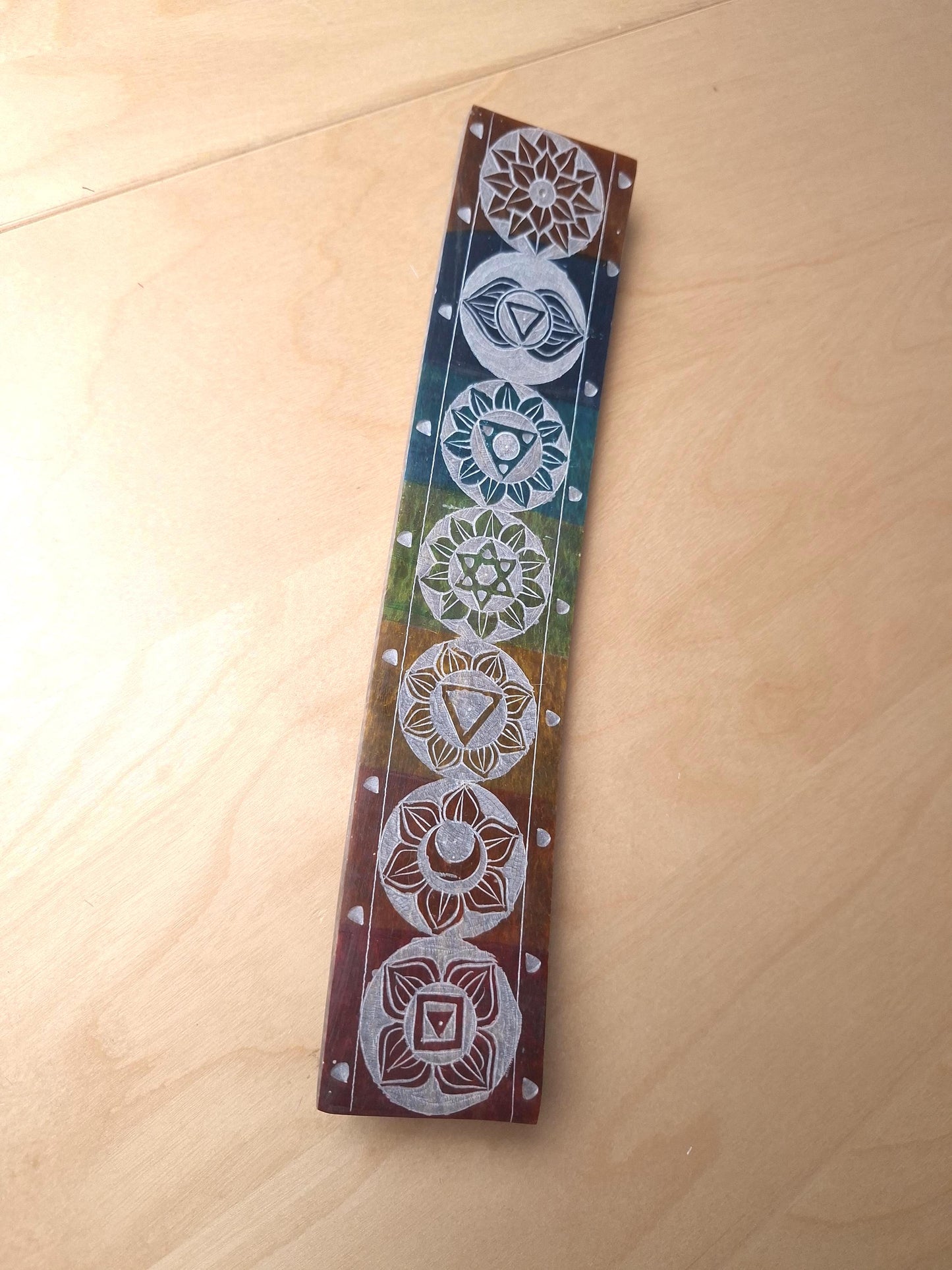 Porte encens chakras, brûle encens, Stéatite naturelle