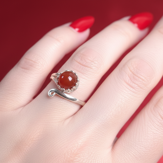 Bague Cornaline, argent 925