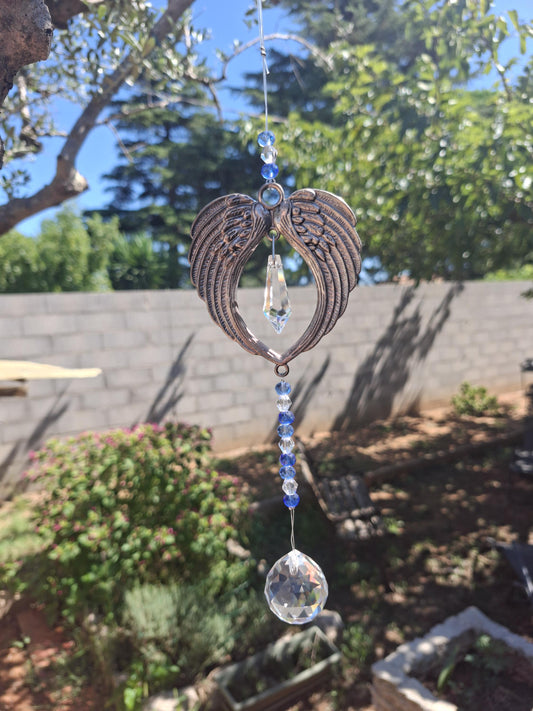 Attrape soleil cristal, Sun catcher, attrape soleil ailes d'ange