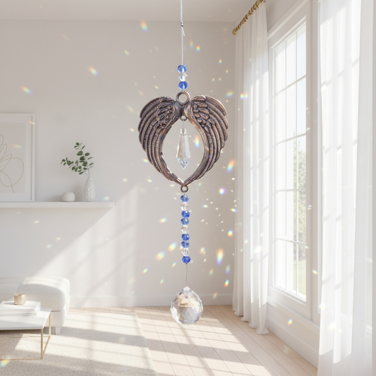 Attrape soleil cristal, Sun catcher, attrape soleil ailes d'ange