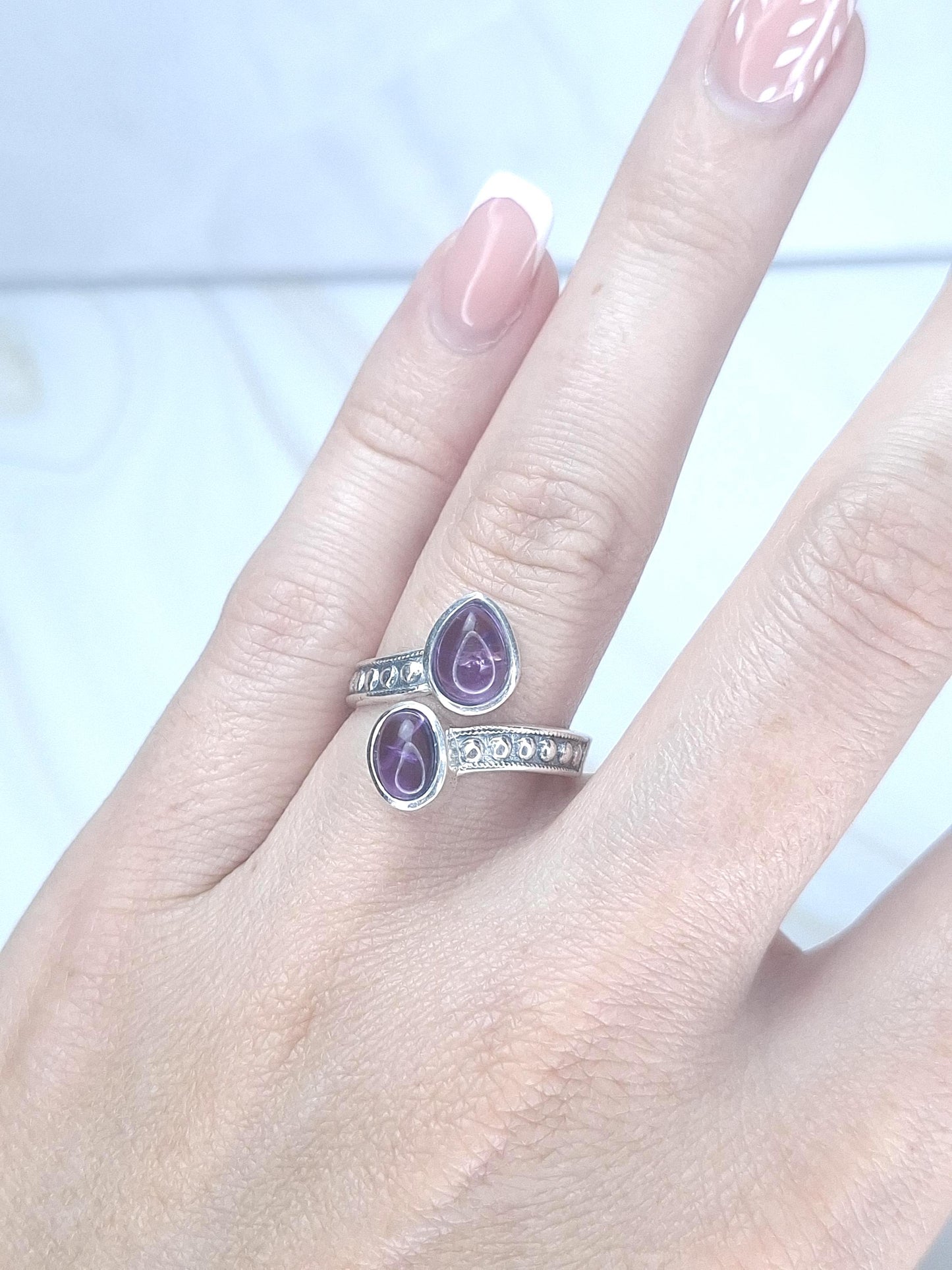 Bague Améthyste naturelle, argent 925